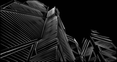soyut mimari duvar kağıdı tasarımı, dijital konsept arkaplan