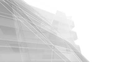 Mimari sanat konseptinde soyut çizgiler, minimum geometrik şekiller. 