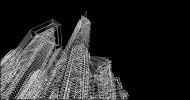 Mimari sanat konseptinde soyut çizgiler, minimum geometrik şekiller. 