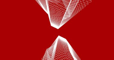 Mimari sanat konseptinde soyut çizgiler, minimum geometrik şekiller. 