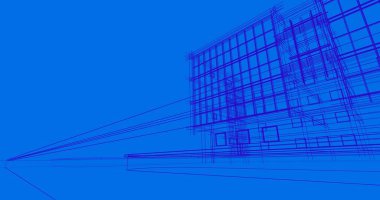 Mimari sanat konseptinde soyut çizgiler, minimum geometrik şekiller. 