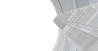 Arkaplanda mimari bina 3d illüstrasyon