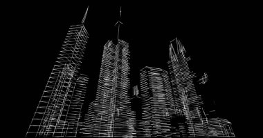 soyut mimari duvar kağıdı tasarımı, dijital konsept arkaplan