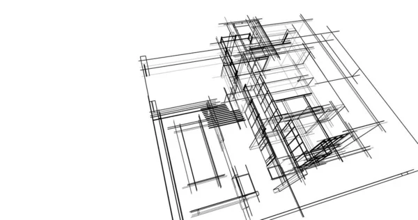 Minimale Geometrische Architectuur Van Gebouwen — Stockfoto