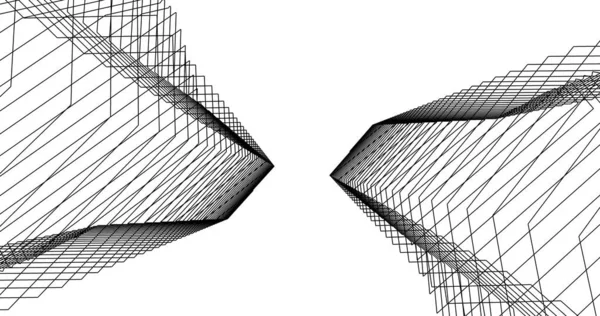 Abstrakcyjne Linie Rysunku Koncepcji Sztuki Architektonicznej Minimalne Kształty Geometryczne — Zdjęcie stockowe