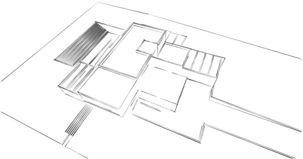 Disegno Astratto Carta Parati Architettonica Sfondo Concetto Digitale — Foto Stock