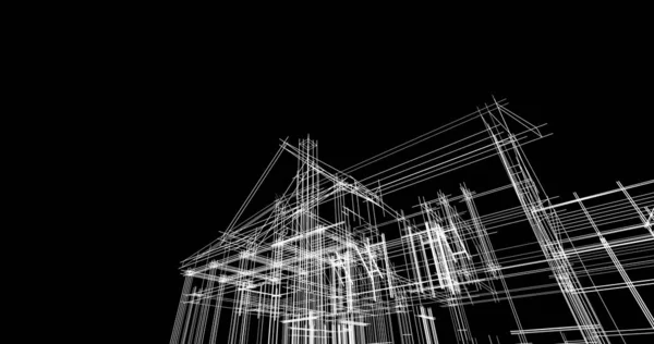 Проектирование Минимальных Геометрических Архитектурных Зданий — стоковое фото