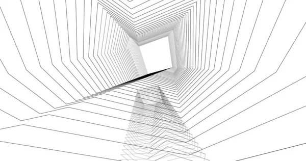 Lignes Dessin Abstraites Dans Concept Art Architectural Formes Géométriques Minimales — Photo