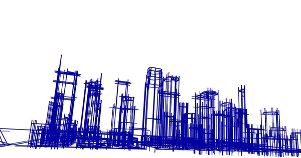 Abstraktní Architektonický Design Tapet Digitální Koncept Pozadí — Stock fotografie