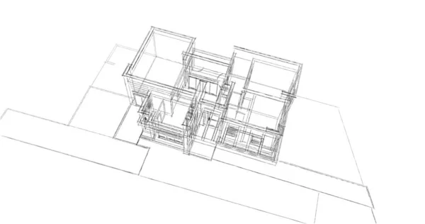 Linee Disegno Astratte Nel Concetto Arte Architettonica Forme Geometriche Minime — Foto Stock