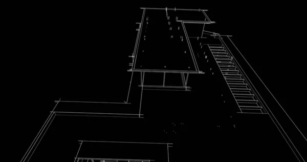 Líneas Abstractas Dibujo Concepto Arte Arquitectónico Formas Geométricas Mínimas — Foto de Stock