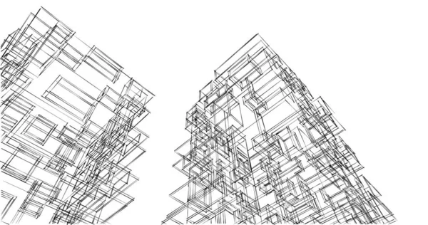 Disegno Astratto Carta Parati Architettonica Sfondo Concetto Digitale — Foto Stock