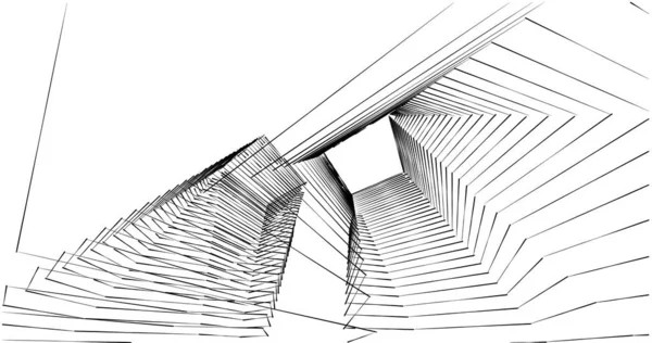 Abstrakte Zeichnungslinien Architektonischen Kunstkonzept Minimale Geometrische Formen — Stockfoto