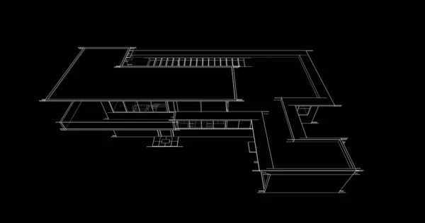 Abstracte Tekenlijnen Architectonisch Kunstconcept Minimale Geometrische Vormen — Stockfoto