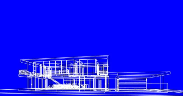 建筑墙纸设计 数字概念背景 — 图库照片