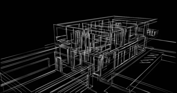 Abstraktní Architektonický Design Tapet Digitální Koncept Pozadí — Stock fotografie