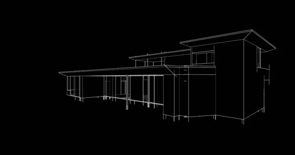 Abstrakcyjne Linie Rysunku Koncepcji Sztuki Architektonicznej Minimalne Kształty Geometryczne — Zdjęcie stockowe