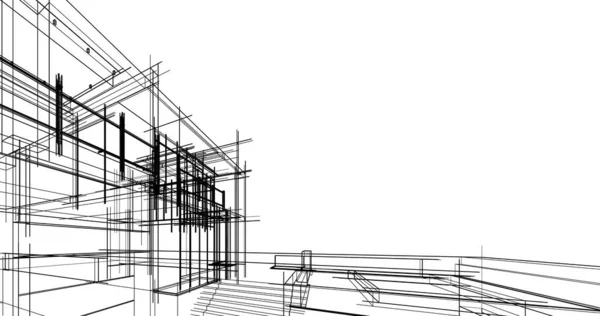 Архитектурное Построение Иллюстрации Фоне — стоковое фото