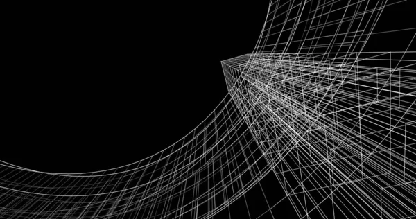 建築芸術の概念における抽象的な線や最小限の幾何学的形状 — ストック写真