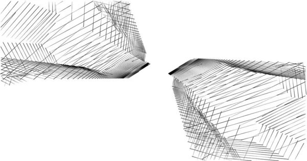 Mimari sanat konseptinde soyut çizgiler, minimum geometrik şekiller. 