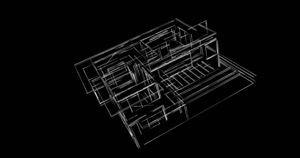 Abstrakcyjne Linie Rysunku Koncepcji Sztuki Architektonicznej Minimalne Kształty Geometryczne — Zdjęcie stockowe