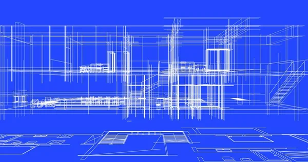 Абстрактные Чертежи Архитектурном Искусстве Минимальные Геометрические Формы — стоковое фото