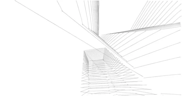 Abstrakta Teckningslinjer Arkitektonisk Konst Koncept Minimala Geometriska Former — Stockfoto
