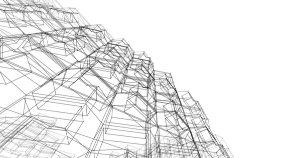 Mimari sanat konseptinde soyut çizgiler, minimum geometrik şekiller. 