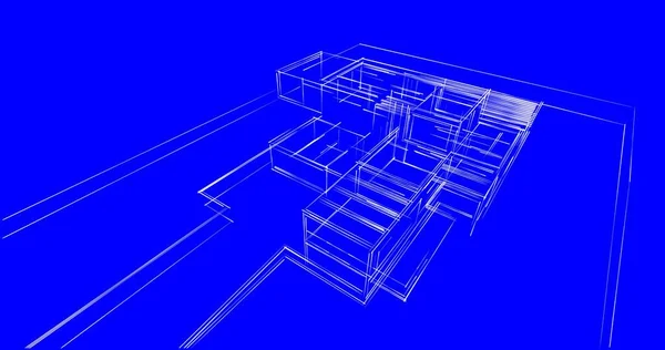 Elvont Építészeti Tapéta Tervezés Digitális Koncepció Háttér — Stock Fotó