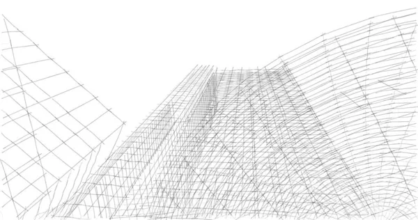 Líneas Abstractas Dibujo Concepto Arte Arquitectónico Formas Geométricas Mínimas — Foto de Stock