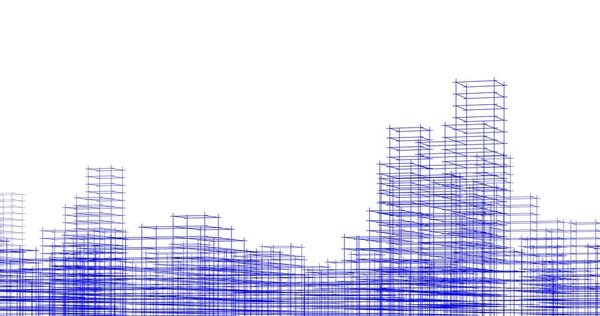 Σκίτσο Τέχνη Γεωμετρικό Αρχιτεκτονικό Σχεδιασμό Κτιρίων — Φωτογραφία Αρχείου