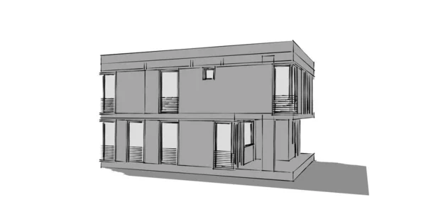 建筑3D背景图 — 图库照片