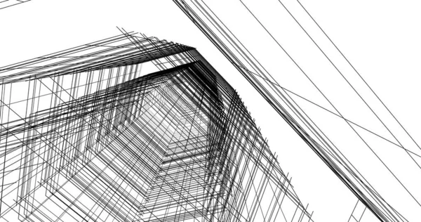 Arkaplanda mimari bina 3d illüstrasyon