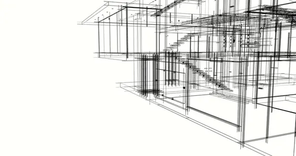 Abstraktní Architektonický Design Tapet Digitální Koncept Pozadí — Stock fotografie