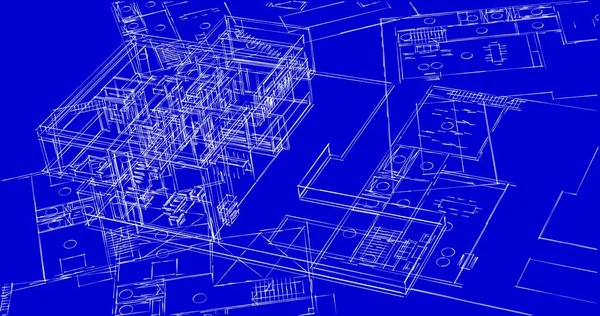 Mimari sanat konseptinde soyut çizgiler, minimum geometrik şekiller. 