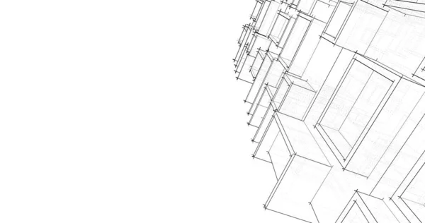 建筑墙纸设计 数字概念背景 — 图库照片