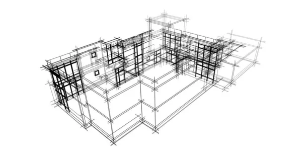 Abstrakte Zeichnungslinien Architektonischen Kunstkonzept Minimale Geometrische Formen — Stockfoto