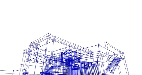 Mimari sanat konseptinde soyut çizgiler, minimum geometrik şekiller. 