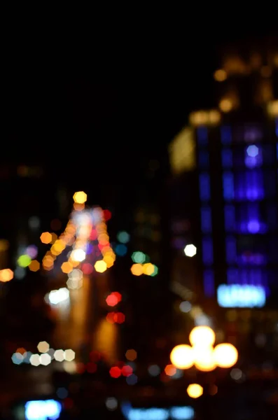 Verschwommene Abstrakte Lichter Hintergrund Der Stadt Der Nacht — Stockfoto