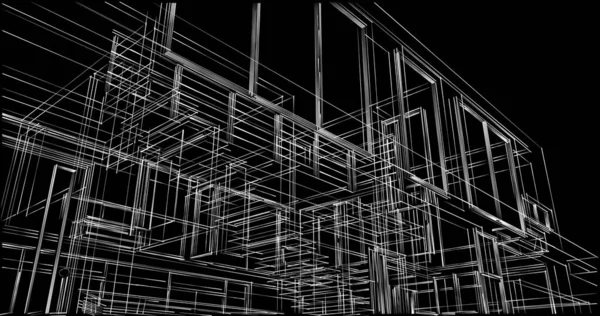 Abstraktní Architektonický Design Tapet Digitální Koncept Pozadí — Stock fotografie