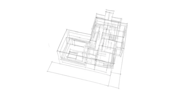 Abstraktní Architektonický Design Tapet Digitální Koncept Pozadí — Stock fotografie