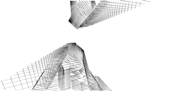 Lignes Dessin Abstraites Dans Concept Art Architectural Formes Géométriques Minimales — Photo