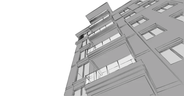 建筑墙纸设计 数字概念背景 — 图库照片