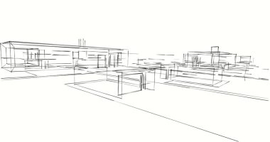 soyut mimari duvar kağıdı tasarımı, dijital konsept arkaplan