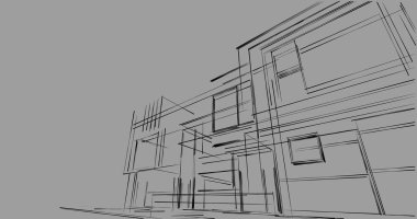 soyut mimari duvar kağıdı tasarımı, dijital konsept arkaplan