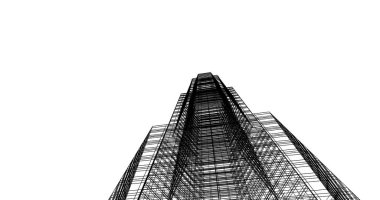 Mimari sanat konseptinde soyut çizgiler, minimum geometrik şekiller. 