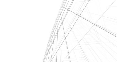 Arkaplanda mimari bina 3d illüstrasyon