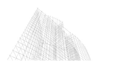 Mimari sanat konseptinde soyut çizgiler, minimum geometrik şekiller. 