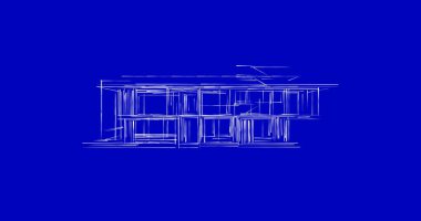 Arkaplanda mimari bina 3d illüstrasyon