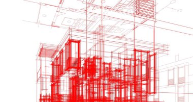 soyut mimari duvar kağıdı tasarımı, dijital konsept arkaplan